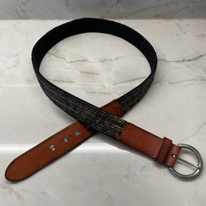 Women’s Fossil Brown Leather Belt w/Sequin Trim - L